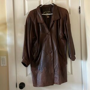 Mexico Mexican leather jacket brown patchwork vi rage 1980s 1990s
